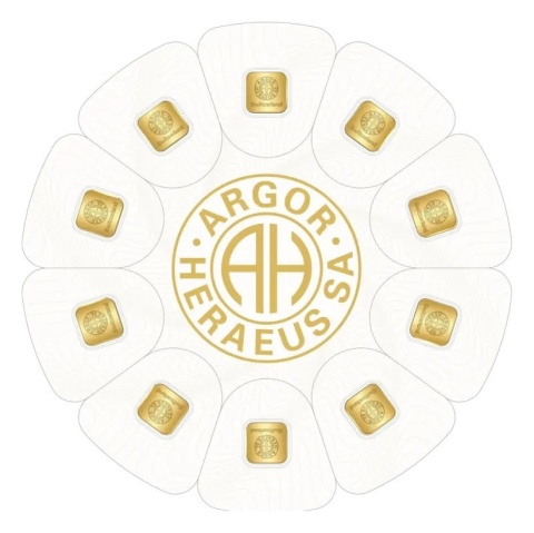 10 x 1 g GoldSeed Gold Bars | Argor-Heraeus – obverse