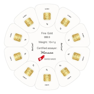 10 x 1 g GoldSeed Gold Bars | Argor-Heraeus
