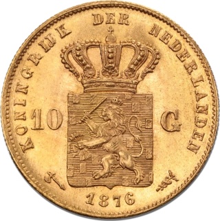10 Guilders Netherlands William III Gold Coin | 1875 - 1889