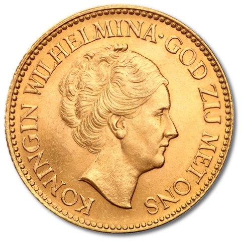10 Guilder Netherlands Wilhelmina Gold Coin | 1892 - 1933
