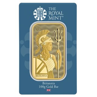 100 g Britannia Gold Bar | The Royal Mint