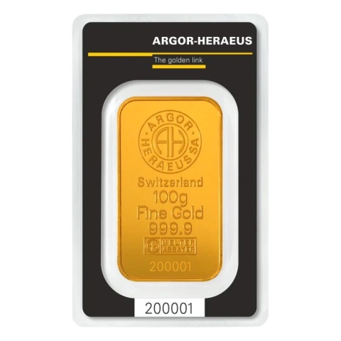 100 g Gold Bar | Argor-Heraeus | Kinebar – reverse