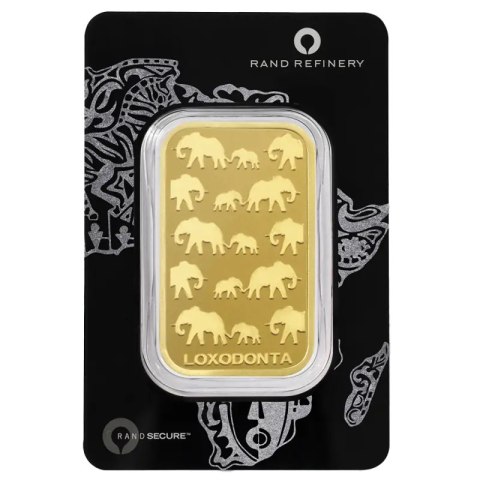 100 g Gold Bar | Loxodonta Africana | Rand Refinery | QR Code