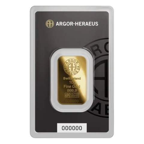 10 g Gold Bar | Argor-Heraeus – obverse