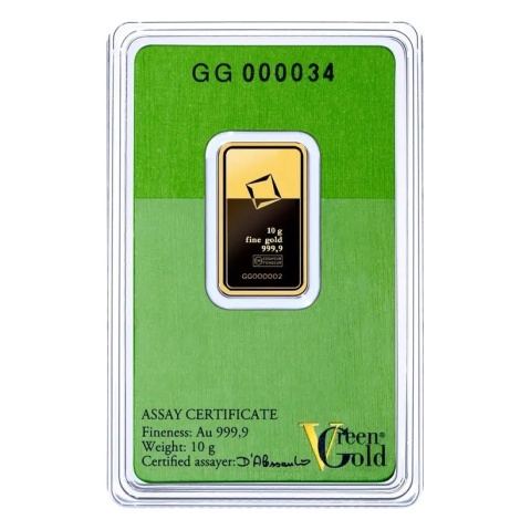 10 g Gold Bar | Valcambi | Green Gold – reverse