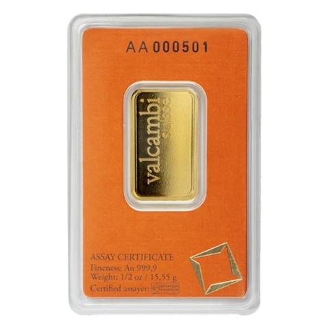 1/2 oz Gold Bar | Valcambi – reverse