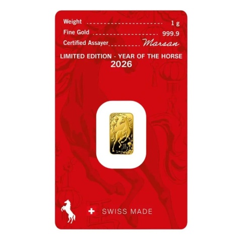 1 g Year of the Horse Gold Bar 2026 | Argor-Heraeus