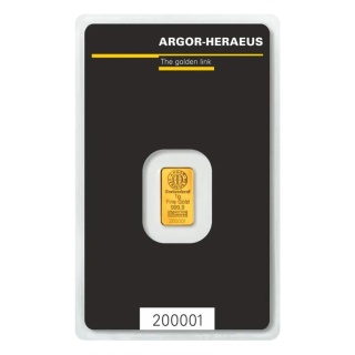 1 g Gold Bar | Argor-Heraeus | Kinebar