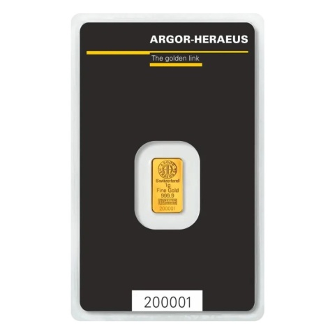 1 g Gold Bar | Argor-Heraeus | Kinebar – reverse