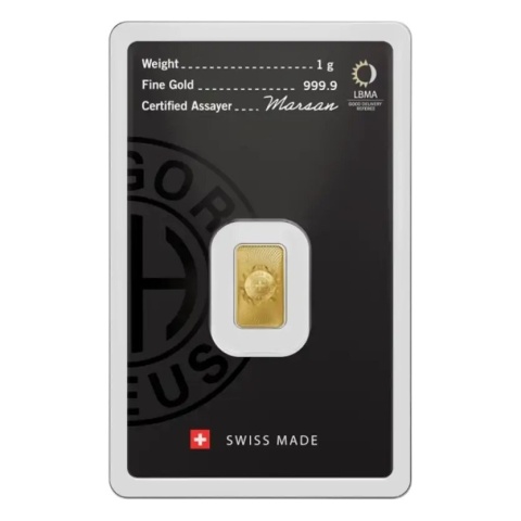 1 g Gold Bar | Argor-Heraeus – reverse