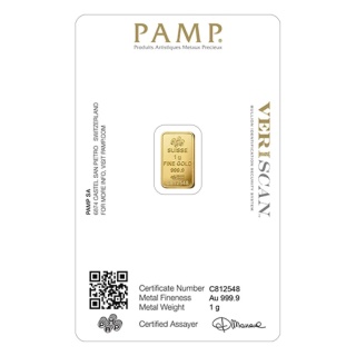 1 g Gold Bar | PAMP Fortuna