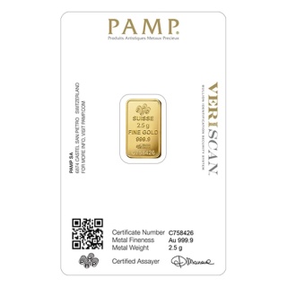 2.5 g Gold Bar | PAMP Fortuna