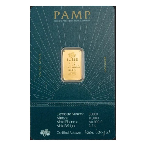 2.5 g Lady of Liberty Gold Bar | PAMP Suisse