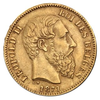 20 Francs Belgium Leopold II Gold Coin | 1867 - 1882