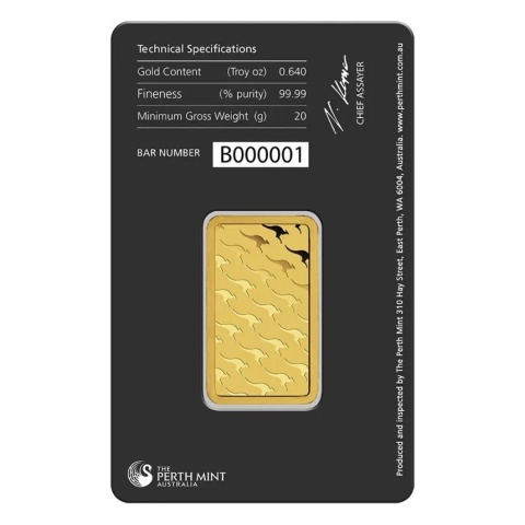 20 g Gold Bar | Perth Mint – reverse
