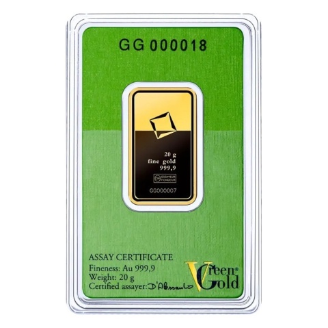 20 g Gold Bar | Valcambi | Green Gold – reverse