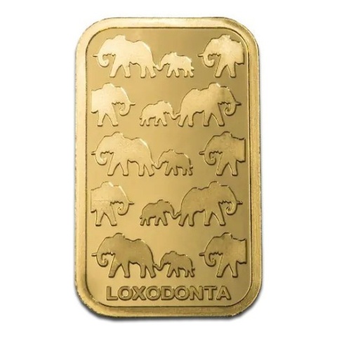 50 g African Elephant Gold Bar | Rand Refinery – reverse