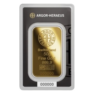 50 g Gold Bar | Argor-Heraeus | Minted