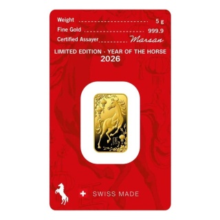 5 g Year of the Horse Gold Bar 2026 | Argor-Heraeus