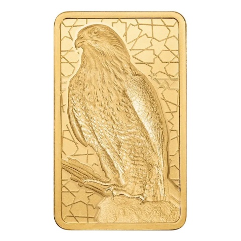 5 g Arabian Falcon Gold Pendant Bar | PAMP Suisse – reverse