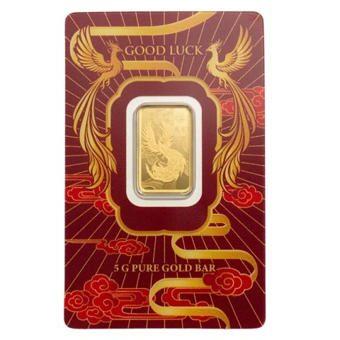 5 g Good Luck Phoenix Gold Bar | PAMP