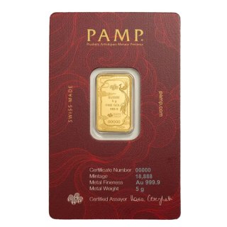 5 g Good Luck Phoenix Gold Bar | PAMP