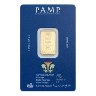 5 g Lucky Scarab Gold Bar | PAMP Suisse