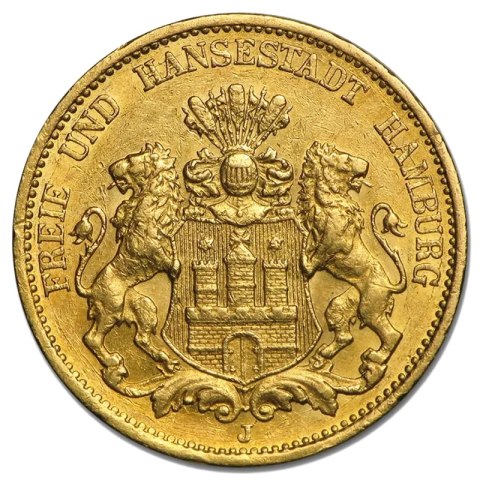 20 Mark Free and Hanseatic City of Hamburg Gold Coin | 1875 - 1913